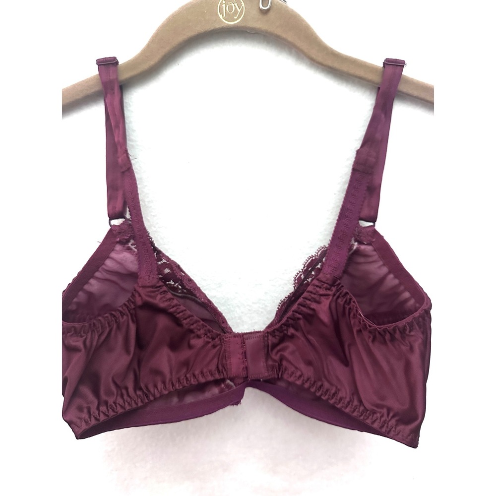 Vintage Vassarette Lace Bra 32C Tap Shorts Sz 4 Set Plum Purple Burgundy Wine - Picture 7 of 10